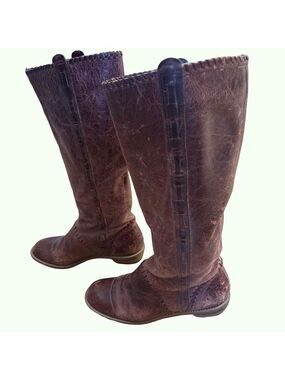 Lucky Penny Brown Leather Boots with Equestrian Style 6.5